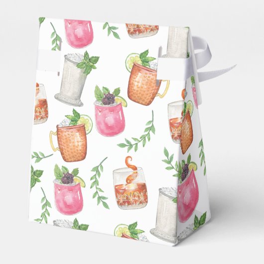 Watercolor Derby Day Mint Julep Drinks フェイバーボックス (裏面サイド)