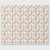 Watercolor Derby Day Mint Julep Drinks ラッピングペーパー (フラット)