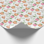 Watercolor Derby Day Mint Julep Drinks ラッピングペーパー (角)