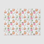 Watercolor Derby Day Mint Julep Drinks 薄葉紙 (正面)