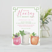 Watercolor Derby Day Mint Julep Drinks Party 招待状 (スタンド正面)