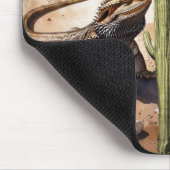 Watercolor Desert Bearded Dragon Mouse Pad マウスパッド (コーナー)