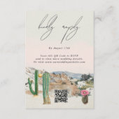 Watercolor Desert Cactus Boho Wedding エンクロージャーカード (正面)