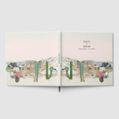 Watercolor Desert Cactus Boho Wedding ゲストブック (全面)