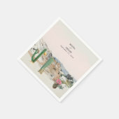 Watercolor Desert Cactus Boho Wedding スタンダードカクテルナプキン (角)