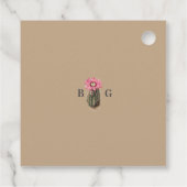 Watercolor Desert Cactus Boho Wedding フェイバータグ (裏面)
