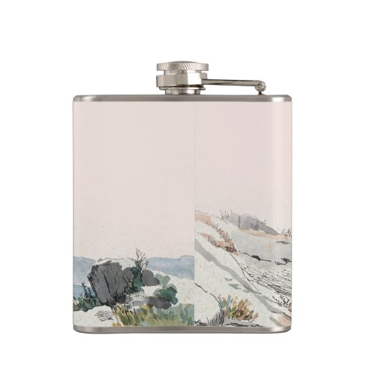 Watercolor Desert Cactus Boho Wedding フラスク (裏面)