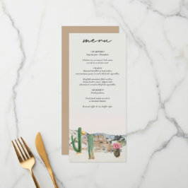 Watercolor Desert Cactus Boho Wedding メニュー