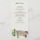 Watercolor Desert Cactus Boho Wedding メニュー (正面)