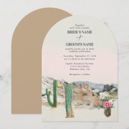 Watercolor Desert Cactus Boho Wedding 招待状