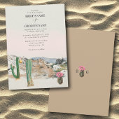 Watercolor Desert Cactus Boho Wedding 招待状