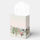 Watercolor Desert Cactus Boho Wedding Favor フェイバーボックス (オープン)