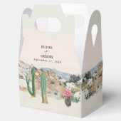 Watercolor Desert Cactus Boho Wedding Favor フェイバーボックス (オープン)