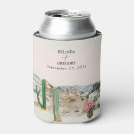 Watercolor Desert Cactus Boho Wedding Favor 缶クーラー