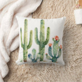 Watercolor Desert Cactus Garden クッション (ブランケット)