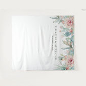 Watercolor Desert Cactus Wedding Welcome Backdrop タペストリー (正面(横))