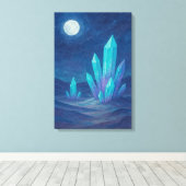 Watercolor Desert Night with Crystals キャンバスプリント (インサイチュ (ウッドフロア))