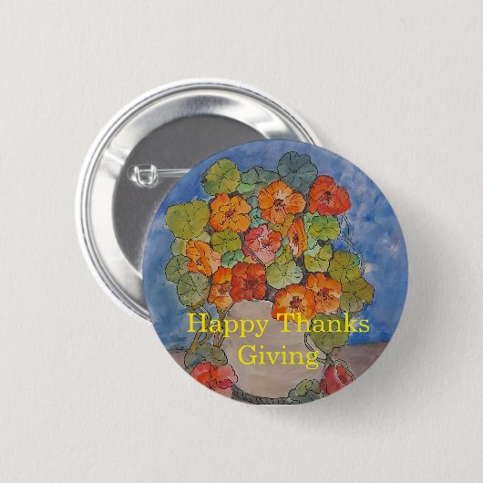 WaterColor design for thanks giving 缶バッジ (正面&裏面)