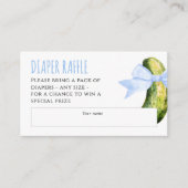 Watercolor Dill Pickle Baby Shower Diaper Raffle エンクロージャーカード (正面)