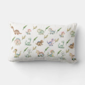 ​Watercolor Dino Art Throw Pillow ランバークッション (裏面)