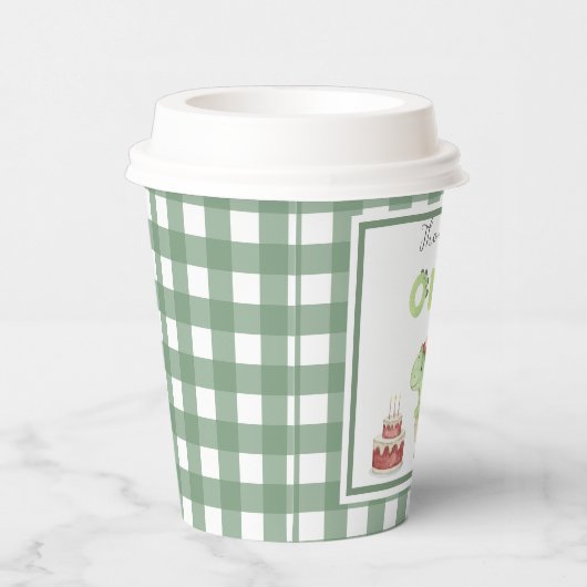 Watercolor Dinosaur 1st birthday 紙コップ (右)