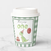 Watercolor Dinosaur 1st birthday 紙コップ (正面)