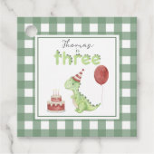 Watercolor Dinosaur 3rd birthday フェイバータグ (正面)