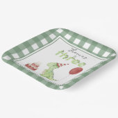 Watercolor Dinosaur 3rd birthday ペーパープレート (傾斜あり)