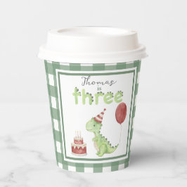 Watercolor Dinosaur 3rd birthday 紙コップ