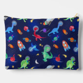 Watercolor Dinosaur Astronauts In Space Blue アクセサリーポーチ (裏面)