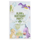 Watercolor Dinosaur Birthday Invites スモールペーパーバッグ (裏面)