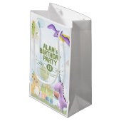 Watercolor Dinosaur Birthday Invites スモールペーパーバッグ (正面アングル)