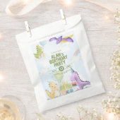 Watercolor Dinosaur Birthday Invites フェイバーバッグ (クリップ留めされた状態)