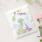 Watercolor Dinosaur Birthday Invites フェイバーバッグ (封をした状態)