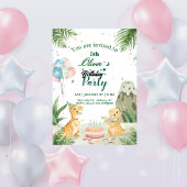 Watercolor Dinosaur Kids Party Birthday 招待状