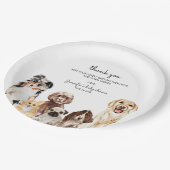Watercolor Dog baby shower Party ペーパープレート (アングル)