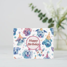 Watercolor Dog Birthday Greeting – Magical Card シーズンポストカード