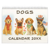 Watercolor Dog Calendar カレンダー (カバー)