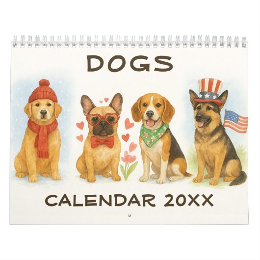 Watercolor Dog Calendar カレンダー (カバー)