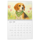 Watercolor Dog Calendar カレンダー (3月 2027)
