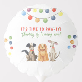 Watercolor Dog First Birthday Paw-ty バルーン