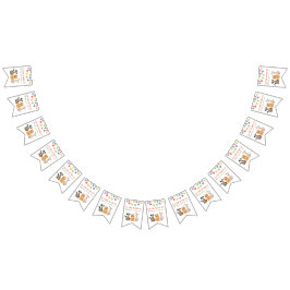 Watercolor Dog First Birthday Paw-ty バンティングフラッグ