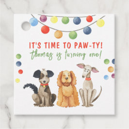 Watercolor Dog First Birthday Paw-ty フェイバータグ