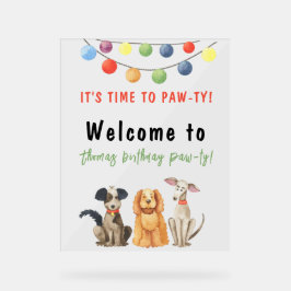 Watercolor Dog Kids Birthday アクリルサイン