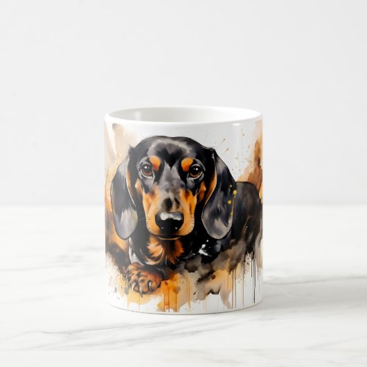 Watercolor Dog Mug Wrap モーフィングマグカップ (中央)