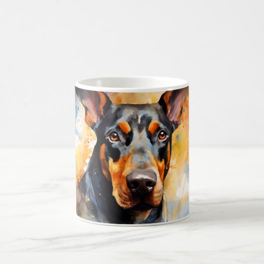 Watercolor Dog Mug Wrap モーフィングマグカップ (中央)