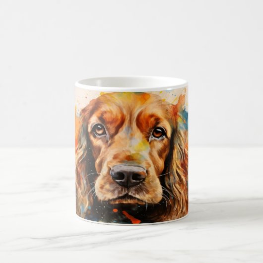 Watercolor Dog Mug Wrap モーフィングマグカップ (中央)