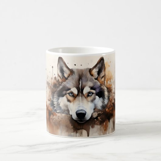 Watercolor Dog Mug Wrap モーフィングマグカップ (中央)