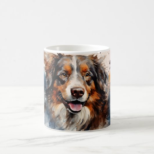 Watercolor Dog Mug Wrap モーフィングマグカップ (中央)