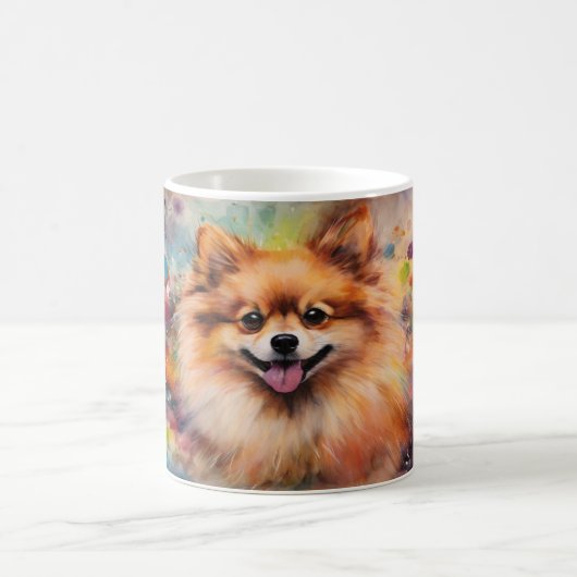 Watercolor Dog Mug Wrap モーフィングマグカップ (中央)